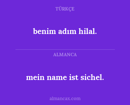 benim adım hilal. - mein name ist sichel.