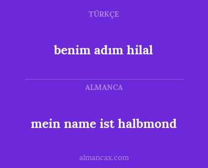 benim adım hilal - mein name ist halbmond