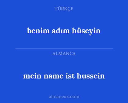 benim adım hüseyin - mein name ist hussein