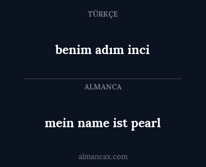 benim adım inci - mein name ist pearl