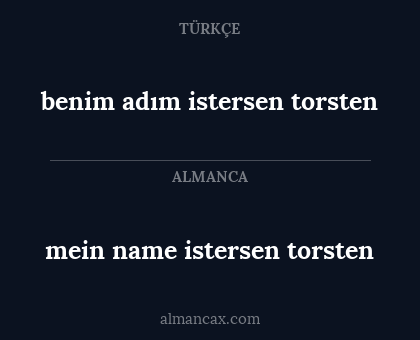 benim adım istersen torsten - mein name istersen torsten