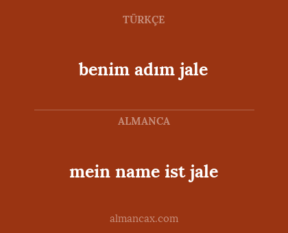 mein name ist jale - benim adım jale