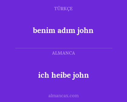 benim adım john - ich heibe john