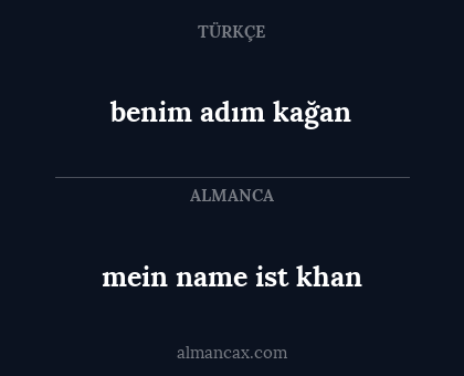 mein name ist khan - benim adım kağan