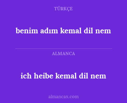 benim adım kemal dil nem - ich heibe kemal dil nem