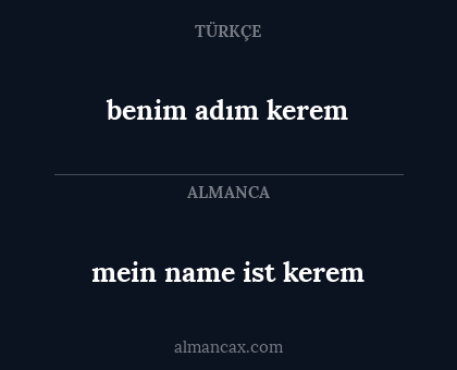 benim adım kerem - mein name ist kerem