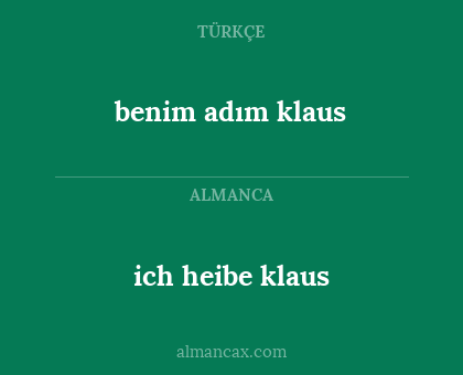 ich heibe klaus - benim adım klaus