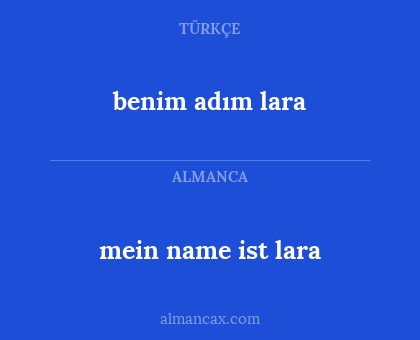 benim adım lara - mein name ist lara