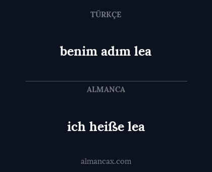 benim adım lea - ich heiße lea