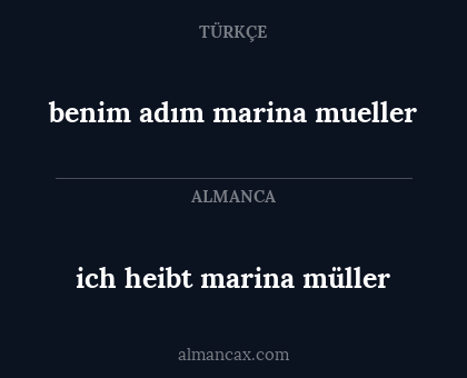 benim adım marina mueller - ich heibt marina müller
