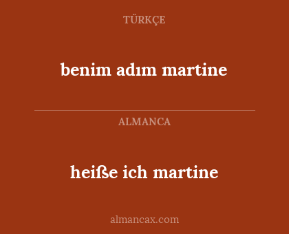benim adım martine - heiße ich martine