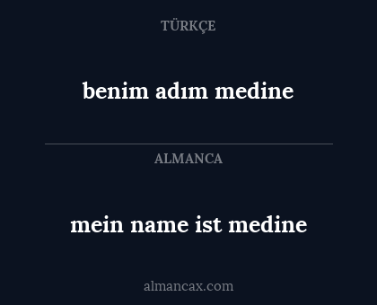 benim adım medine - mein name ist medine