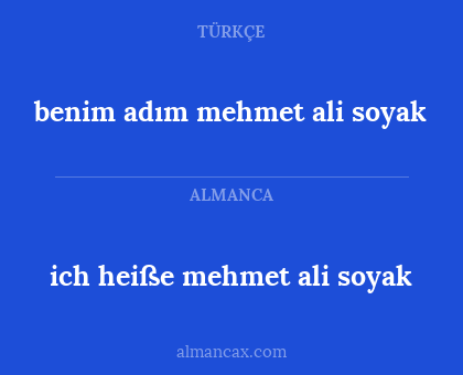 benim adım mehmet ali soyak - ich heiße mehmet ali soyak