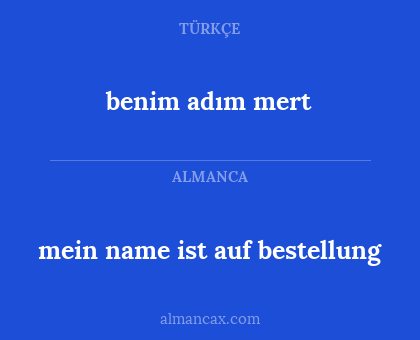benim adım mert - mein name ist auf bestellung