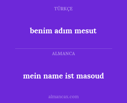 benim adım mesut - mein name ist masoud