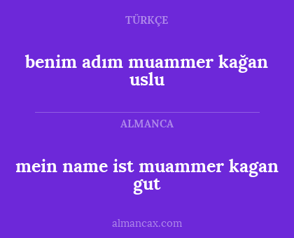 benim adım muammer kağan uslu - mein name ist muammer kagan gut