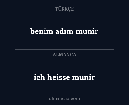 benim adım munir - ich heisse munir