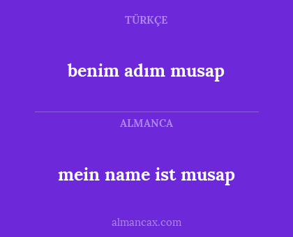 benim adım musap - mein name ist musap