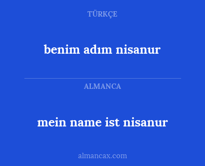 benim adım nisanur - mein name ist nisanur