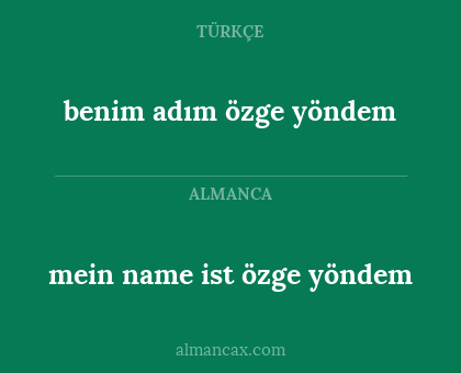 benim adım özge yöndem - mein name ist özge yöndem