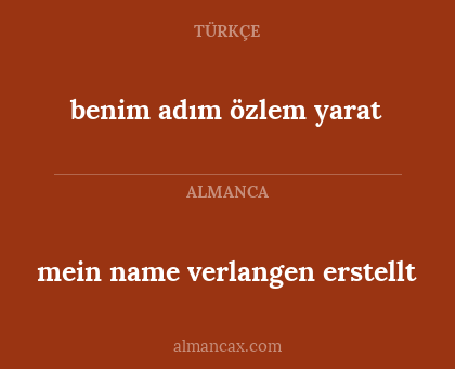 benim adım özlem yarat - mein name verlangen erstellt