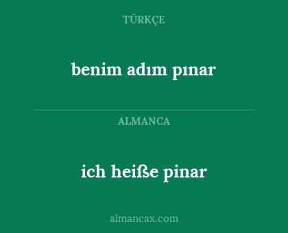benim adım pınar - ich heiße pinar
