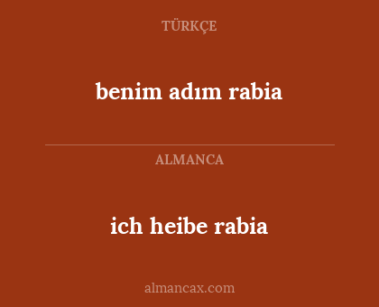 benim adım rabia - ich heibe rabia