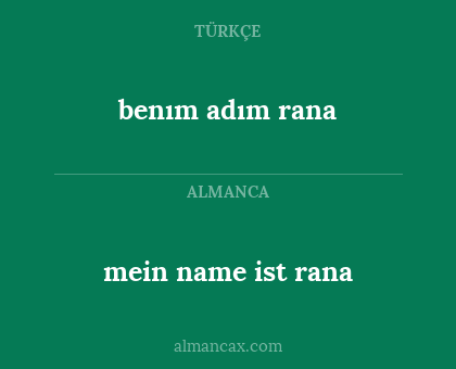 benım adım rana - mein name ist rana