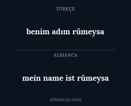 benim adım rümeysa - mein name ist rümeysa