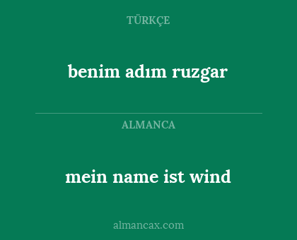 benim adım ruzgar - mein name ist wind