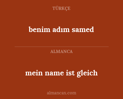 benim adım samed - mein name ist gleich