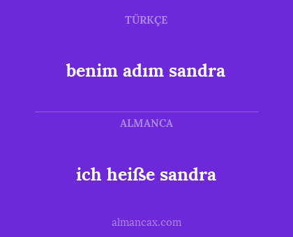 benim adım sandra - ich heiße sandra