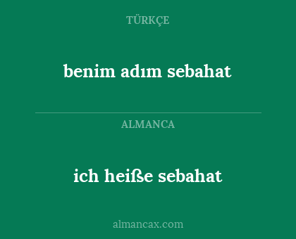benim adım sebahat - ich heiße sebahat