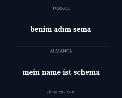 benim adım sema - mein name ist schema