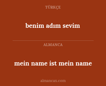 benim adım sevim - mein name ist mein name
