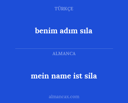 benim adım sıla - mein name ist sila
