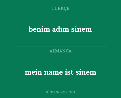 benim adım sinem - mein name ist sinem
