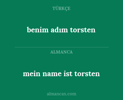 benim adım torsten - mein name ist torsten