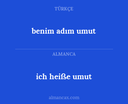 benim adım umut - ich heiße umut