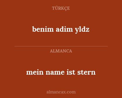 benim adim yldz - mein name ist stern