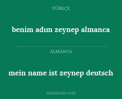 benim adım zeynep almanca - mein name ist zeynep deutsch