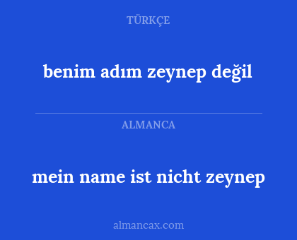 benim adım zeynep değil - mein name ist nicht zeynep