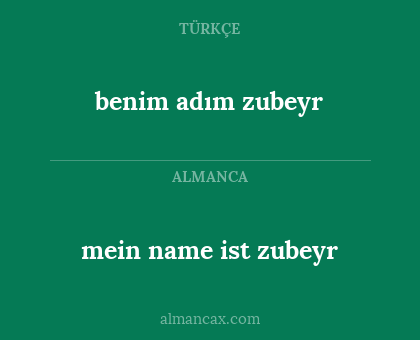 benim adım zubeyr - mein name ist zubeyr