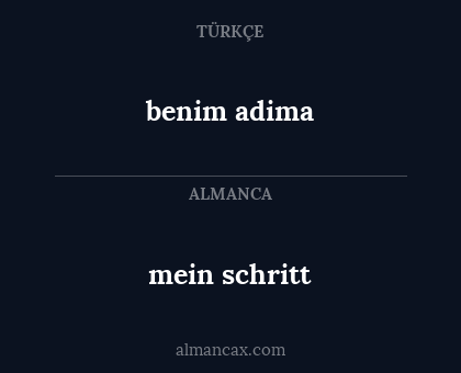 mein schritt - benim adima