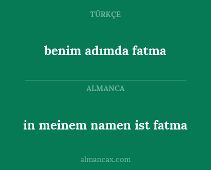 benim adımda fatma - in meinem namen ist fatma