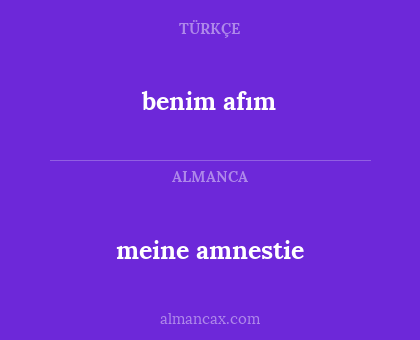 benim afım - meine amnestie