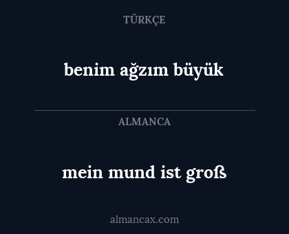 benim ağzım büyük - mein mund ist groß