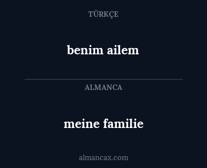 benim ailem - meine familie