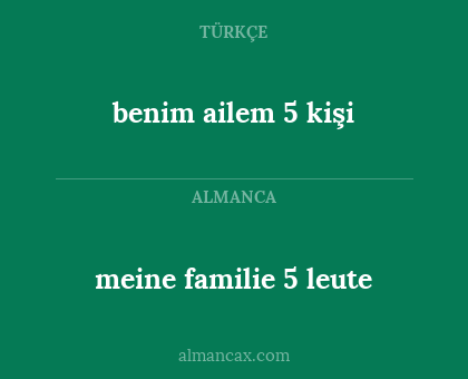 benim ailem 5 kişi - meine familie 5 leute