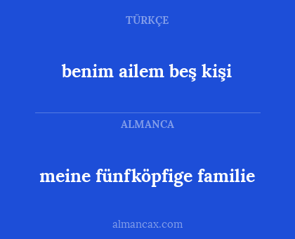 meine fünfköpfige familie - benim ailem beş kişi